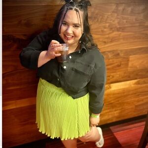 Target Yellow Green Skater Mini Skirt